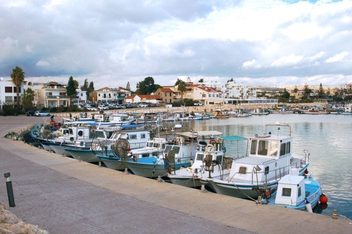 Sea harbour of the fishing village Zygi, Cyprus.