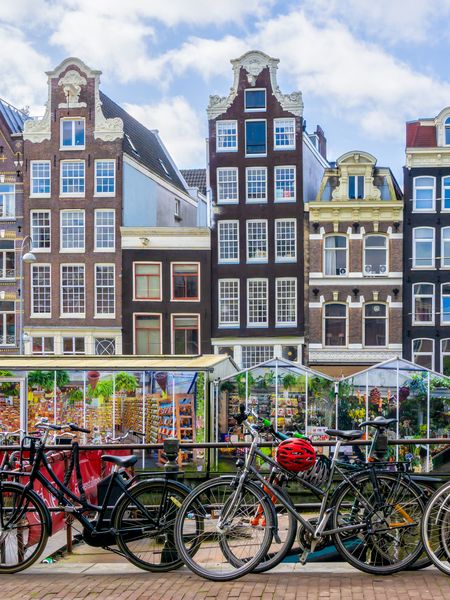 Colourful houses in Amsterdam - capital of the Netherlands